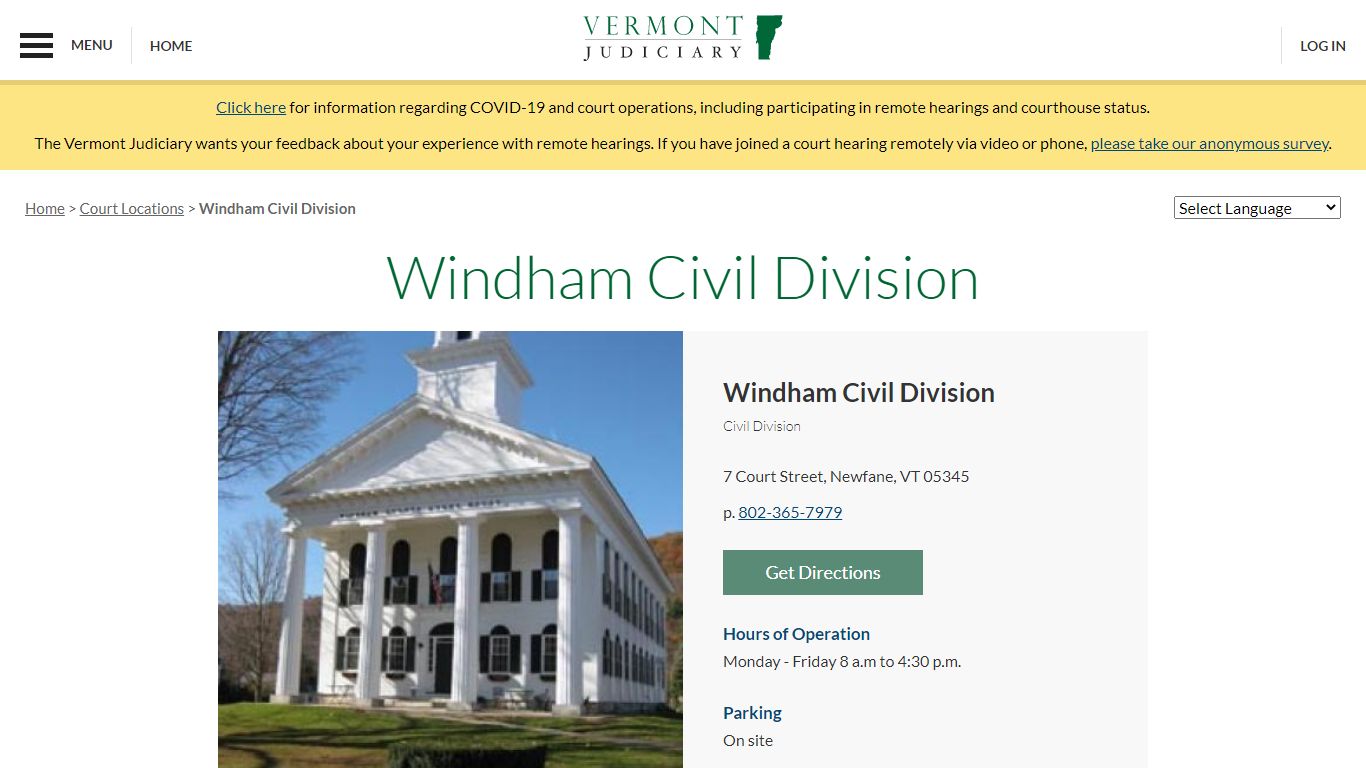 Windham Civil Division | Vermont Judiciary