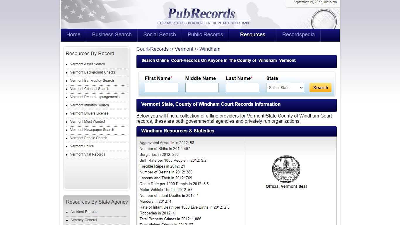 Windham County, Vermont Court Records