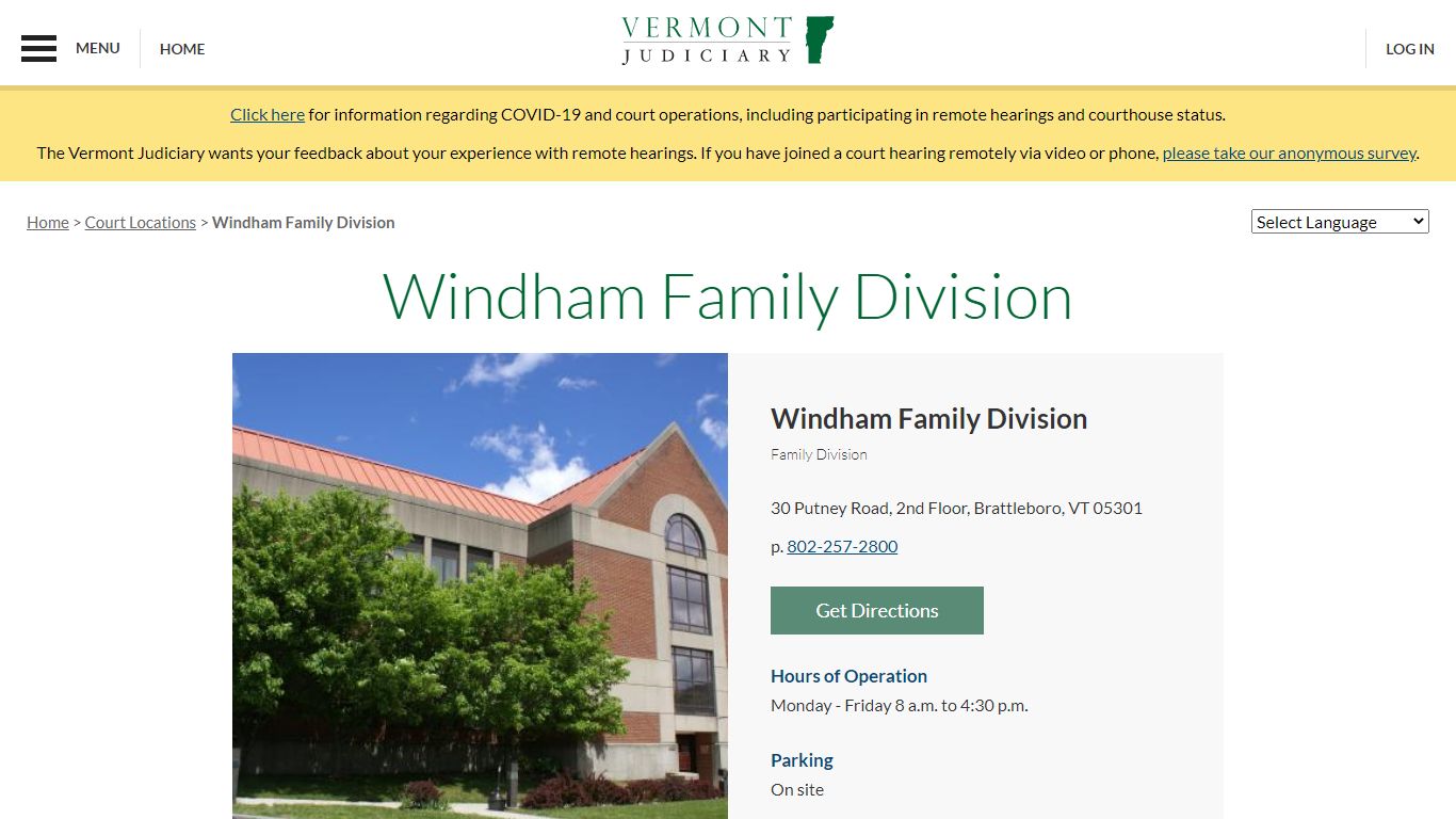 Windham Family Division | Vermont Judiciary